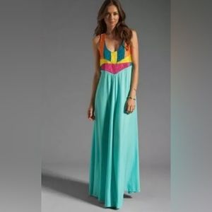 Mara Hoffman Beaded Corded Turquoise Maxi Dress
